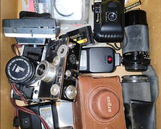 Cameras, old and new.