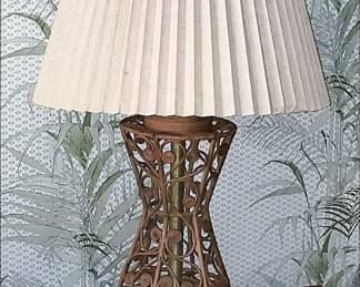 Midcentury Rattan Lamp