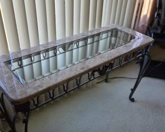 Marble glass sofa table