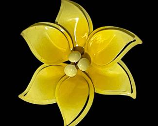 Enamel Floral Brooch