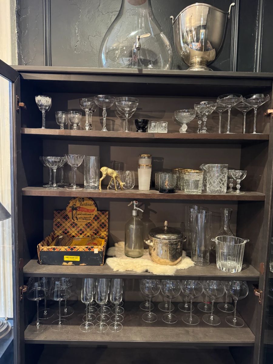 SO. MUCH. GLASSWARE.  vintage, williams sanoma, CB2, crate and barrel