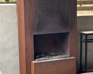 anthropologie corten steel ourdoor fireplace
