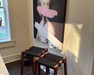 large scale art, CB2 bar stools.