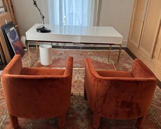west elm arm chairs. sugar paper colab desk, thomas o'brein desk lamp