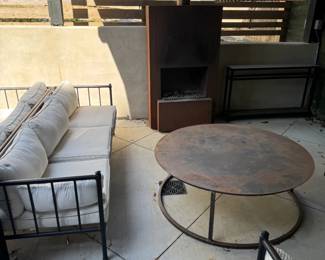 huge steel coffee table, outdoor/ indoor.