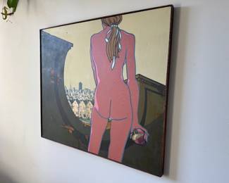 vintage painting large scale art.