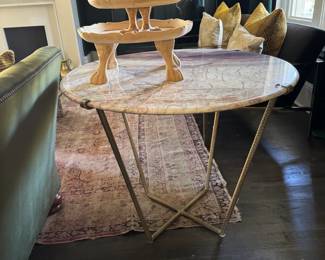 anthropologie stone topped cafe table