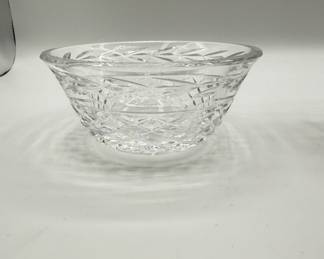 Lot #63 Clear Cut Crystal Waterford Bowls with Intricate Leaf and Diamond Pattern