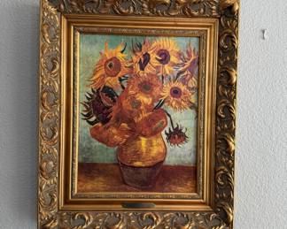 Lot #72 Reproduction Print on Canvas "Sunflowers" by Vincent VanGogh