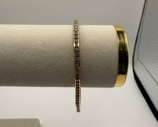 Lot #3 14k Gold Channel Set Princess Cut Diamond Tennis Bracelet