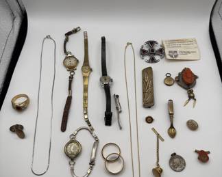 Lot #21 Huge Lot of Vintage and Antique Jewelry - Antique Pins, Vintage Watches and more!
