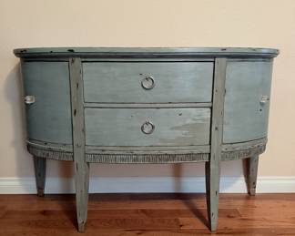 Lot #199 Distressed Artistic Finish Buffet Cabinet