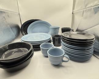 Lot #179 huge collection of Fiestaware by Homer Laughlin - Slate and Periwinkle
