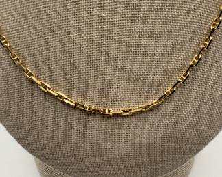 Lot #25 14K Yellow Gold Chain Necklace 17 Inch 5.8mm Wide Solid Link