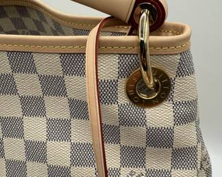 Lot #1 Amazing Gift!! Louis Vuitton Artsy MM Retired Style!!!! Damier Azur Canvas Hobo Shoulder Bag with Matching Zip Wallet