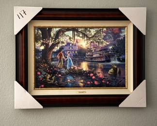 Lot #119 Thomas Kinkade The Princess and the Frog Disney Discoveries Limited Edition Signed Canvas Print