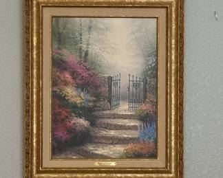 Lot #113 Thomas Kinkade The Garden of Promise 1998 Classic Edition Signed Framed Landscape Painting with Certificate of Authenticity
