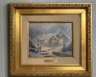Lot #109 Thomas Kinkade Home for the Evening Limited Edition Framed Winter Landscape Painting