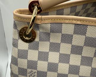 Lot #1 Amazing Gift!! Louis Vuitton Artsy MM Retired Style!!!! Damier Azur Canvas Hobo Shoulder Bag with Matching Zip Wallet