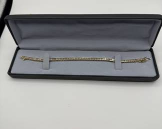 Lot #3 14k Gold Channel Set Princess Cut Diamond Tennis Bracelet