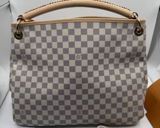 Lot #1 Amazing Gift!! Louis Vuitton Artsy MM Retired Style!!!! Damier Azur Canvas Hobo Shoulder Bag with Matching Zip Wallet