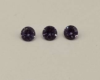 Lot #205 Beautiful Purple Alexandrite - Set of three .50 carats each, well matched stones!