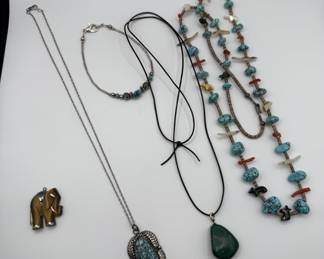 Turquoise and silver jewelry, Native American jewelry.