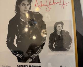 Michael Jackson Signed Photo
Rare Michael Jackson autographed “Bad” era promo photo from Epic Records. A standout collectible for music fans and pop culture enthusiasts — beautifully preserved and display-ready.