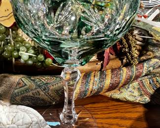 Czech Crystal Stemware (set 4) / vintage
(2) amber / (1) green / (1) purple