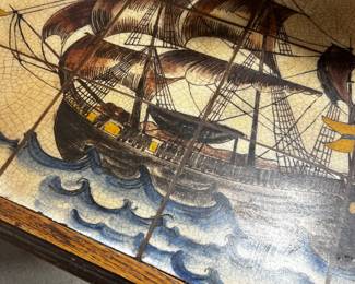 Dutch Antique Table / small / iron & wood base