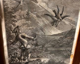 German antique engravings Set 9 all framed