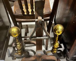 Hand wrought Iron Andirons
Brass Andirons 