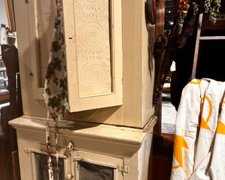 Vintage Painted Cupboard / Tin Doors