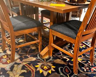 Mission Style Table &  (4) Chairs
Great Smaller Size / Excellent Shape
