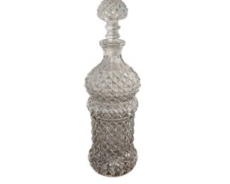 Vintage Crystal Clear Sparkling Genie Bottle Decanter