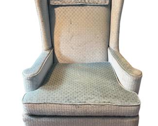 Blue Velvet Upholstered Wingback Chair