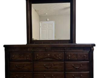 Vintage 9 Drawer Dresser with Mirror