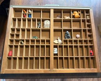 Letter Press Tray Shadow Box with Trinkets