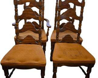 4 Dining Chairs with Upholstered Seats