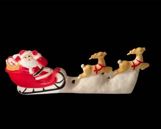 Vintage Santa sleigh Blow Mold