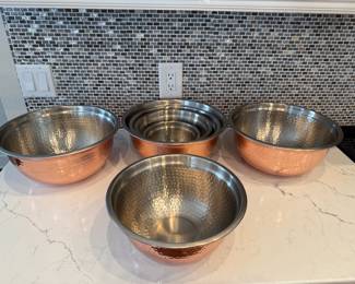 Copper mixing bowls