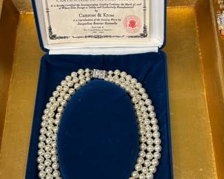 Camrose & Kross 3-strand pearl necklace w/COA