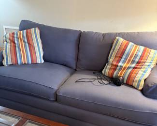 Denim color Queen size sleeper sofa w/inflatable mattress - very comfy!!