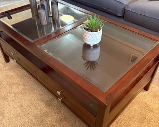 Wood & glass coffee table