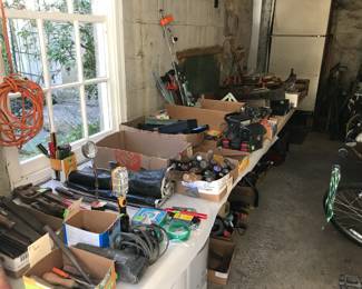 Cords, hand tools, clamps for woodworking, 