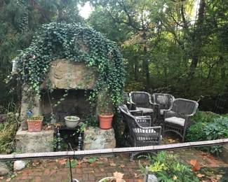 Outdoor chairs, planters, etc.