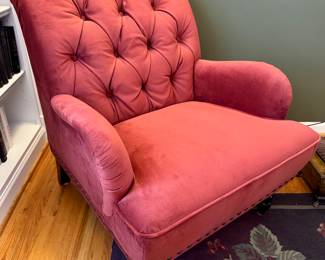 $280 (each) - Wine velvet tufted back chair (2 available)- 30x33x35.5