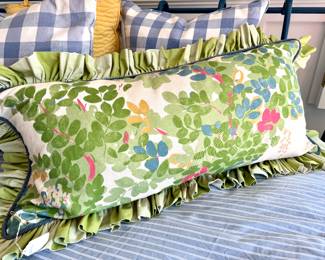 $100 (each) - Custom linen floral pillow (2 available)- 35x16
