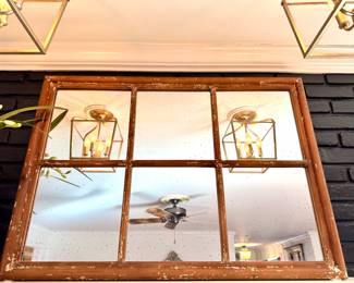 $100 - 6 paneled distressed mirror - 43x30
