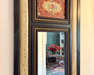 $280 - Habersham Plantation Chinoiserie black painted mirror